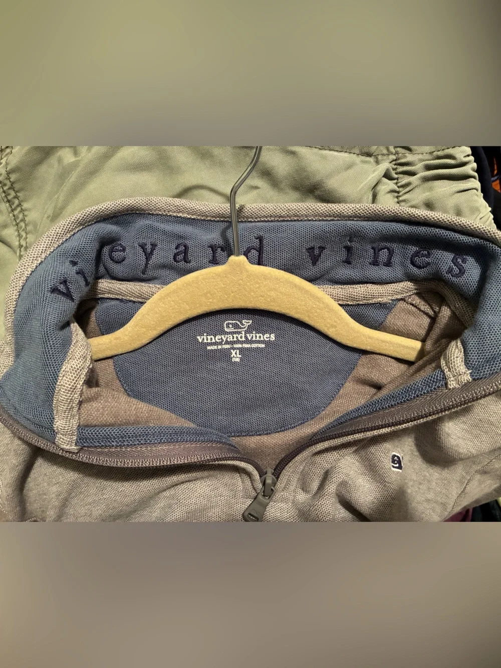 Vineyard Vines boys XL (18) gray 1/4 zip pullover Pima cotton sweatshirt
